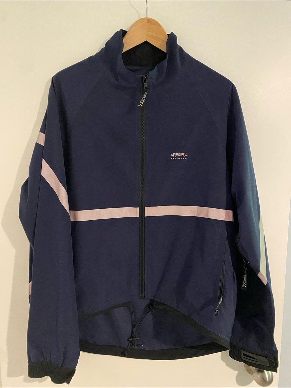 Running Room Navy Running Jacket with Reflective Stripes